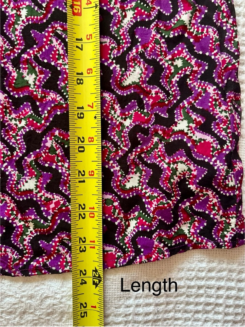 SUNCOO Purple & Magenta Pattern Blouse, V-Neck Long-Sleeve Frilly Collar Ditsy - Picture 10 of 13